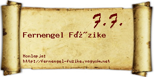 Fernengel Füzike névjegykártya